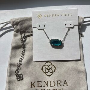 ✨New Kendra Scott Elisa Silver Pendant Necklace In London Blue ❄️